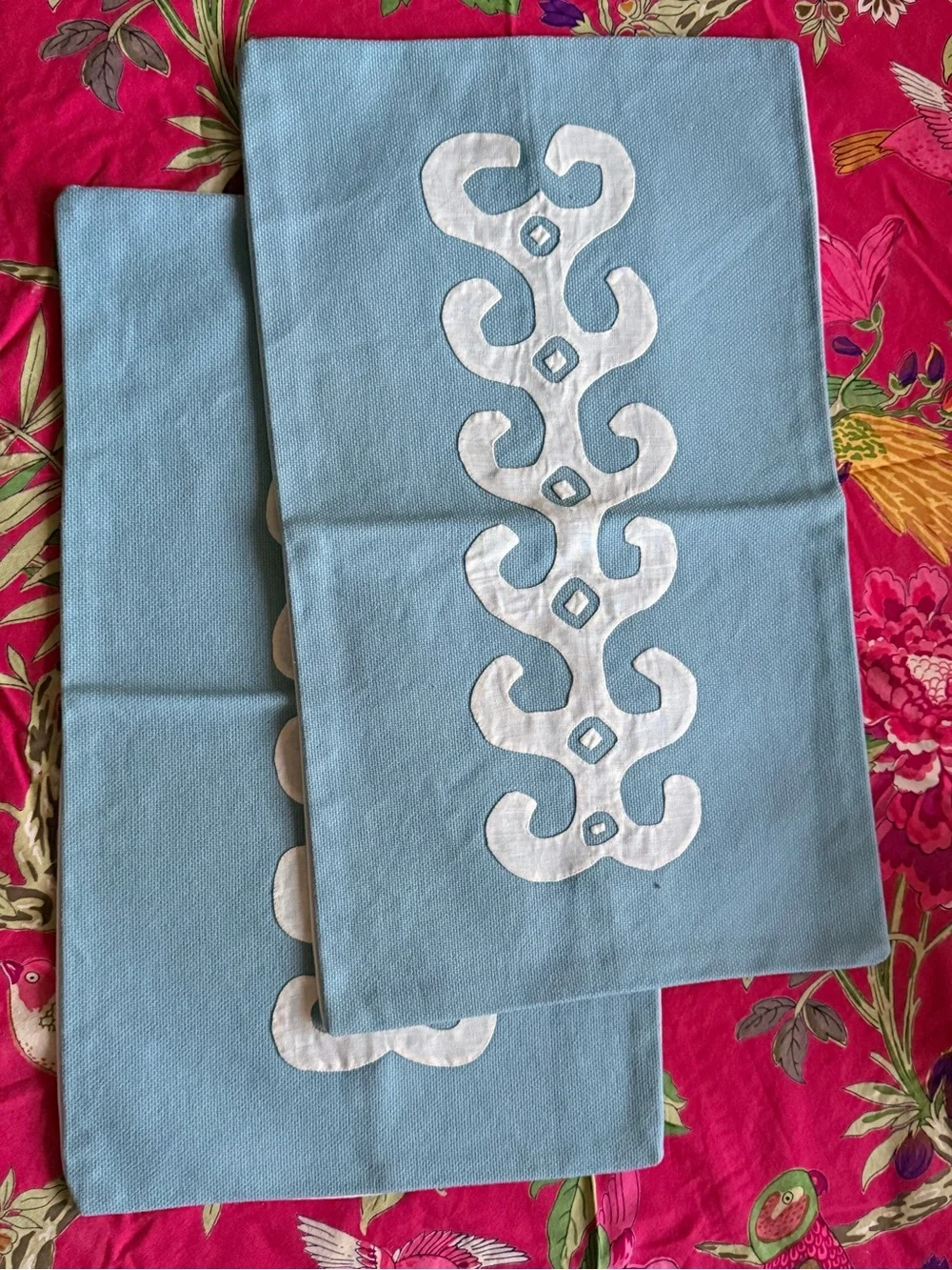 2 Pillow covers Handmade with Mola Embroidery by Kuna women in Panama